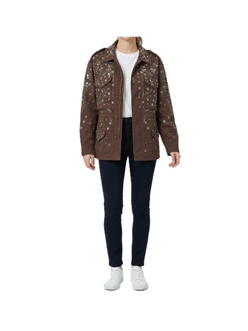 Giacca Sahariana canvas strass Benedetta Novi Lucia Bright mokka BENEDETTA NOVI | LUCIA BRIGHTMOKKA